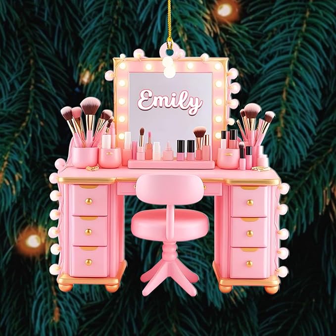 Personalized Makeup Tools Ornament β Custom Beauty Christmas Tree Decoration, Holiday Keepsake Gift for Makeup Artists, Cosmetologists, Beauty Lovers, Salon Owners, Families and Coworkers (MKH8)