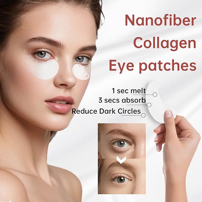 15 Pairs 3-Secs Melting Collagen Under Eye Patches with Vitamin C Serum, Under Eye Mask for Puffy eyes and Dark Circles | Retinol+Hyaluronic+Niacinamide+Ceramides,Korean Popular Eye Patches