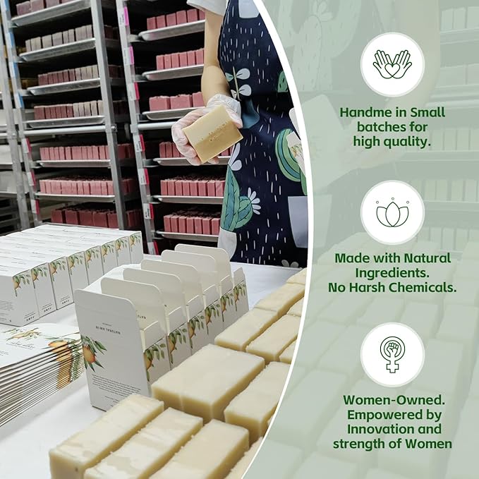 Natural Amor All Natural Bar Soap Set (5 Pack), Shea Butter Enriched, Gentle Bar for All Skin Type, Essential Oils Scented, Handmade Soap Gift Set For Women & Men