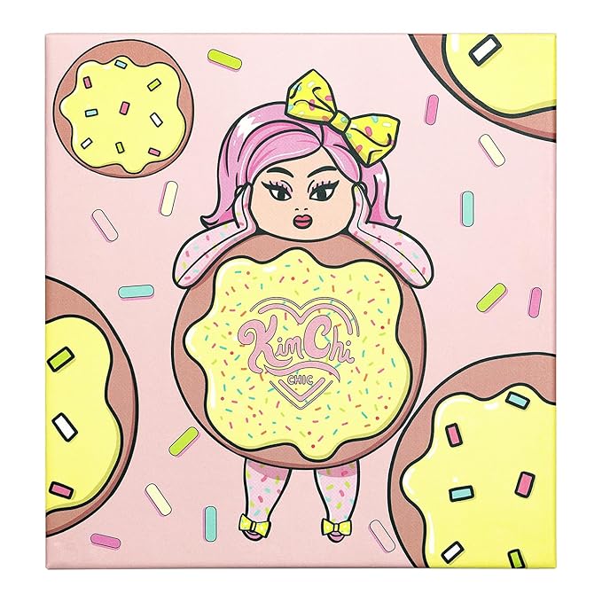 Kimchi Chic Donut Collection Eyeshadow Palette - 16 Matte, Pigment, & Glitter Shadows, Versatile for Day to Night Looks, Cruelty Free, Rainbow Sprinkles