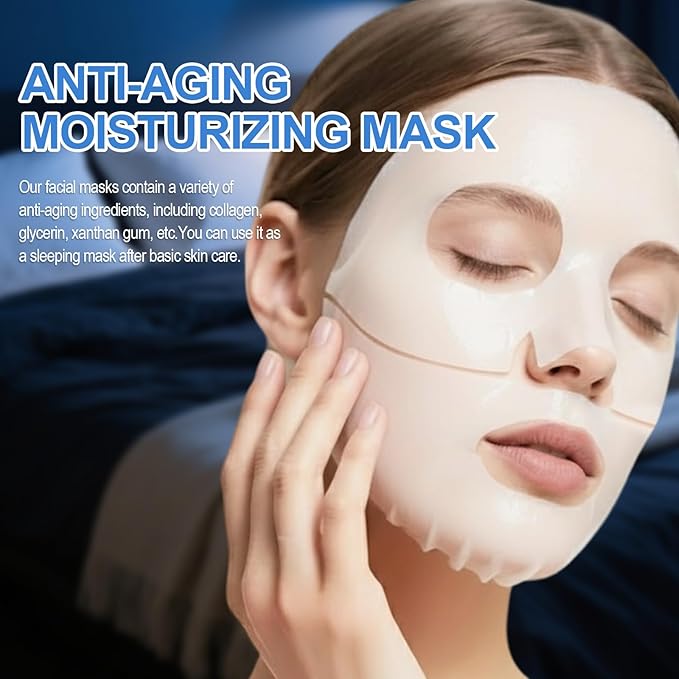 5 Packs Collagen Facial Mask, Deep Skincare Hydrating Face Masks, Beauty Skin Facial Masks, Moisturize Care Sheet Mask, Brighten skin tone, for All Skin Types