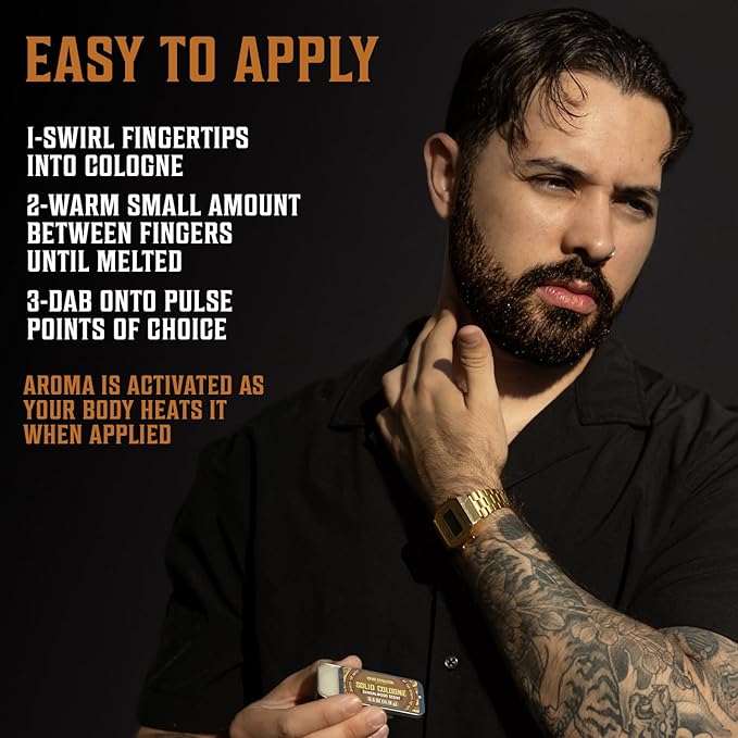 Viking Revolution 8 Pack Solid Cologne for Men - Men's Cologne Gift Set Including Sandalwood, Vetiver, Sweet Tobacco, Clary Sage, Spiced Vanilla, Cedar Pine - Travel Size Gifts for Men (0.5 Oz each)