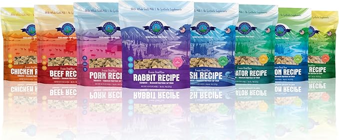 Freeze Dried Raw Dog Food, Beef Recipe, All Natural, No Synthetics, Made in USA with Goat's Milk & Organic Produce, High Protein, Complete Meal (48oz)