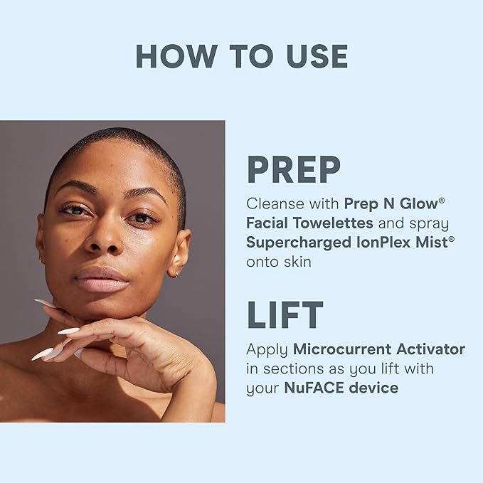 NuFACE Prep-N-Glow Facial Towelettes - 2-in-1 Exfoliating + Cleansing Makeup Remover Wipes, Hyaluronic Acid Travel Face Wipes to Hydrate & Brighten for Glowing Skin - 5 Individually Wrapped Cloths