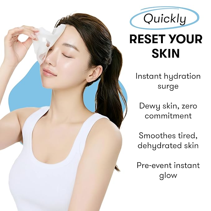 Epielle Hyaluronic Acid Face Mask Korean Sheet Masks for Face - 6x HA Complex Facial Mask, Korean Skincare Face Masks Skin Care Women Dry Skin Hydrating Anti Aging 20 Pack