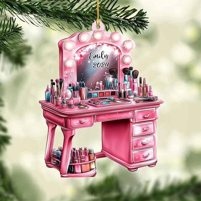 Personalized Makeup Tools Ornament β Custom Beauty Christmas Tree Decoration, Holiday Keepsake Gift for Makeup Artists, Cosmetologists, Beauty Lovers, Salon Owners, Families and Coworkers (MKH5)