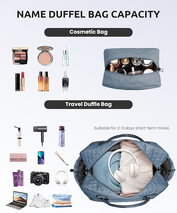 Initial Gifts, Personalized Weekender Bag with Shoulder Strap, Monogram Overnight Bag for Women Wet Pocket, Letter Travel Bag with Makeup Bag Gifts for Family Birthday Gifts (Letter Z)