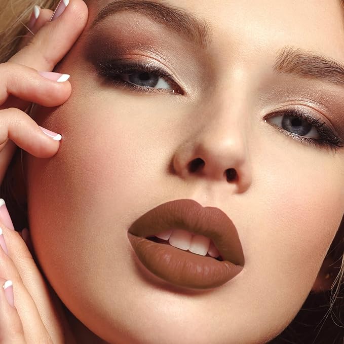 3-Pack Multicolor Matte Liquid Lipstick Set – Peach Pink, Nude Pink & Caramel – Long-Lasting, Smudge-Proof, Waterproof – High-Pigment, Transfer-Resistant Colors for All-Day Wear