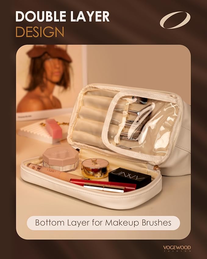 Makeup Bag for Daughter, Personalized Makeup Bag with Handle, Gift Set for Women Cosmetic Bag with Makeup Brush Organizer, Cute Cosmetic Pouch for Women, Gifts for Friend Female Mom