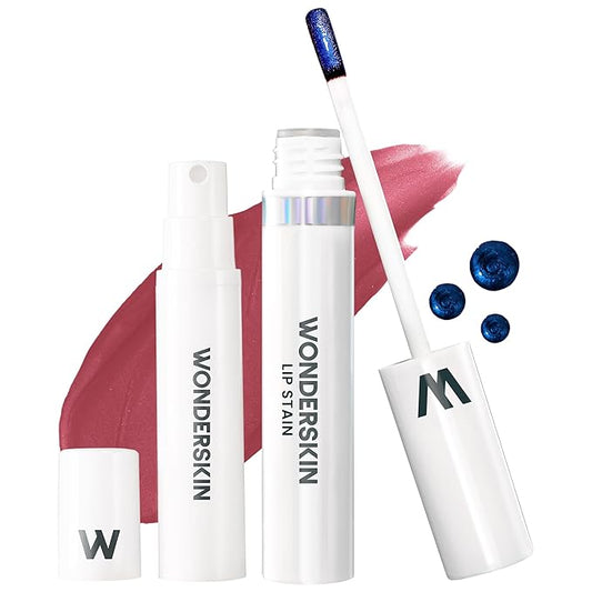 Wonderskin Wonder Blading All Day Lip Stain Peel Off Masque and Reveal Kit- Long Lasting, Waterproof Pink Lip Tint, Transfer Proof Natural Makeup Stain Kit (Charming)