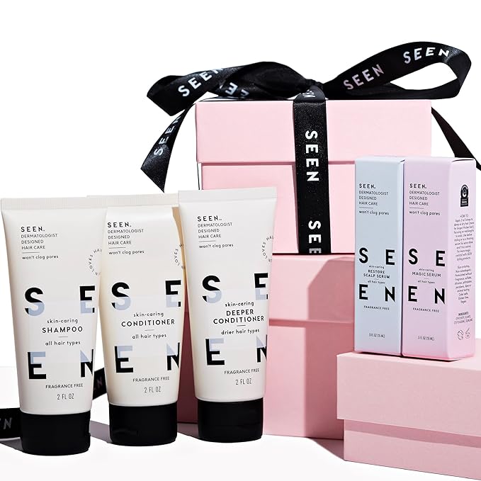 SEEN Discovery Kit - Scented- Non-Comedogenic & Sulfate-Free Hair Set- Dermatologist-Developed - Safe for Sensitive & Acne Prone Skin