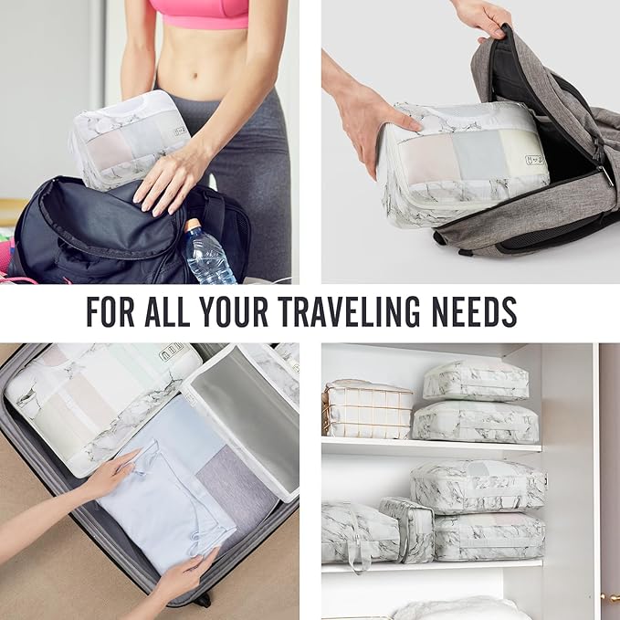 Veken 10 Set Packing Cubes for Travel Essential, Suitcase Organizer Bags in 4 Sizes, Carry-On Luggage Accessories with Large Laundry & Hanging Toiletry Bag, Must-Have for Airplane, Road Trip & Camping