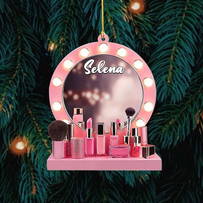 Personalized Makeup Tools Christmas Ornament 2024, Makeup Box Christmas Ornament Gift for Makeup Artist, Christmas Tree Decor for Makeup Shop, Gift for New Makeup Coworkers (MKH12)
