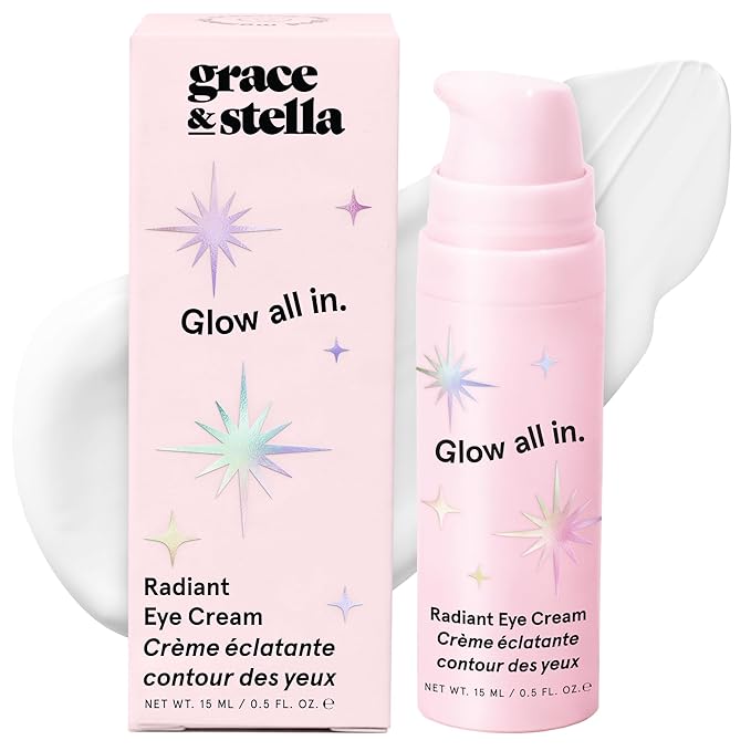 grace & stella Retinol & Caffeine Under Eye Serum Anti Aging - Travel Essentials - Hydrating Cream with Niacinamide, Peptides - Reduce Wrinkles, Crow's Feet, Puffiness - Vegan Skincare (0.5 floz/15ml)