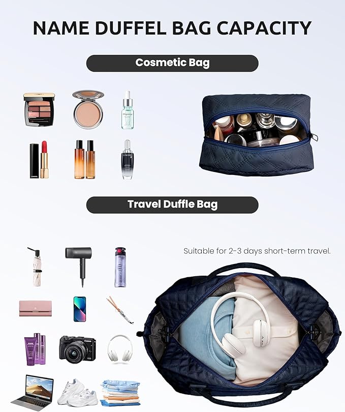 Gifts for Mom-Initial Duffle Bag with Shoe Compartment, Personalized Weekender Bag, Monogram Overnight Bag, Letter Travel Bag with Makeup Bag,Personalized Gifts Idea for Women Her (Letter F)