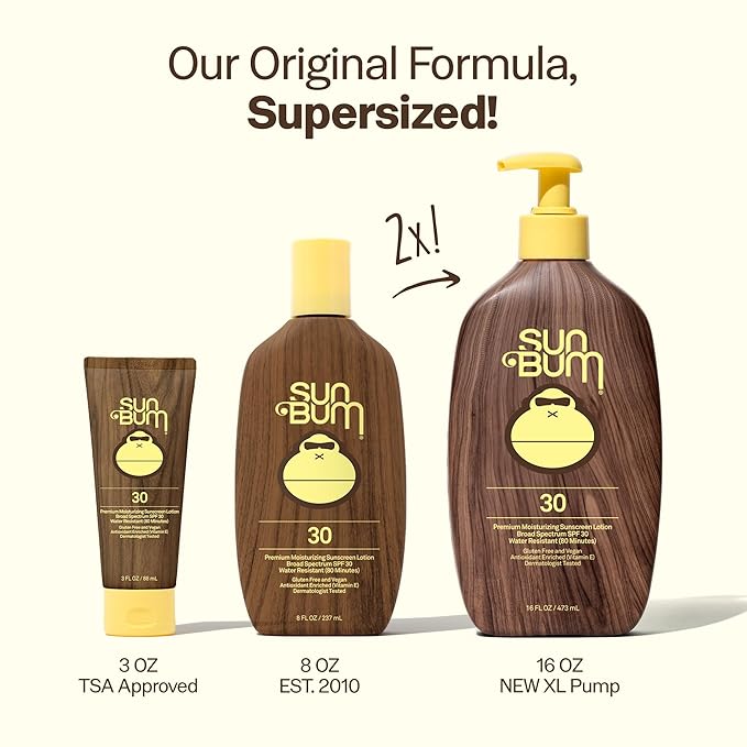 Sun Bum Original SPF 30 Sunscreen Body Lotion - Broad Spectrum Moisturizing Sunscreen with Vitamin E - Hawaii 104 Act Compliant (Made Without Octinoxate & Oxybenzone) - 16 oz