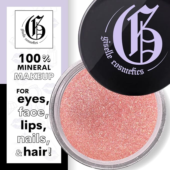 Orange Rose Pastel Loose Mineral Eye Shadow - Organic, Talc-Free, High Pigment Eye Shadow Palette Makeup with Glitter Eyeshadow in Hot Pink, Orange, White, Light Purple, and Bronze