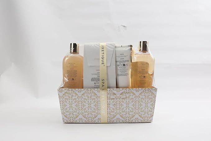 Spa Gift Baskets for Women, Spa Luxetique Spa Gifts for Women, Birthday Gifts Spa Kit, 12pc Vanilla Bath Set, Womens Self Care Gifts,Christmas Gifts