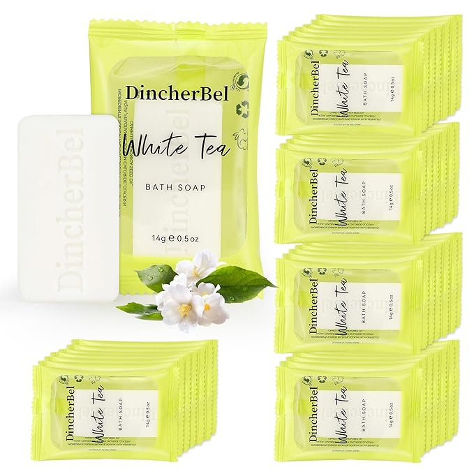 200 Pack 0.5oz Small Soap, Mini Dial Cleansing Bars Soap Bulk Travel Size, Individually Wrapped Toiletries Amenities for Hotel, Airbnb, Shelter, Camping and Travel