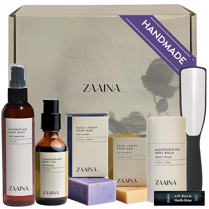 ZAAINA Luxurious Spa Set for Women - Bath Body Gift Set for Her, Relaxing Spa Gift Basket for Women, Self Care Kit, Pampering Home Wellness Bath Set