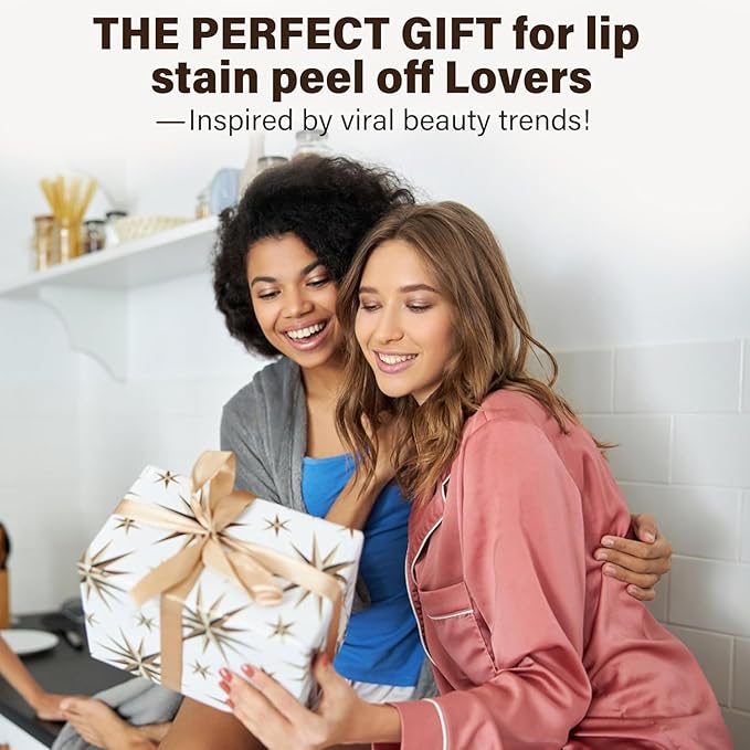 Peel Off Lip Stain Set – 3 Colors Long Lasting Lip Tint, Smudge-Proof, Transfer-Proof, Kiss-Proof, Vegan Lip Makeup Gift for Her