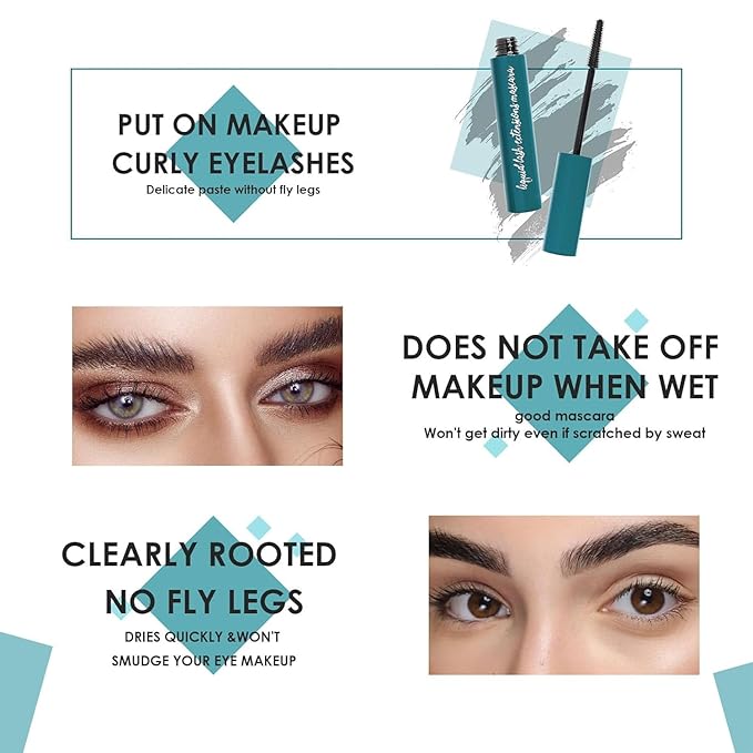 Thrive Mascara Liquid Lash Extensions, Tubing Mascara Waterproof Volumizing Lengthening Smudge Sweat Resistant Rich Long Slender Tubing Cosmetics Natural Eye Makeup (Black 10.7g/0.38 OZ)