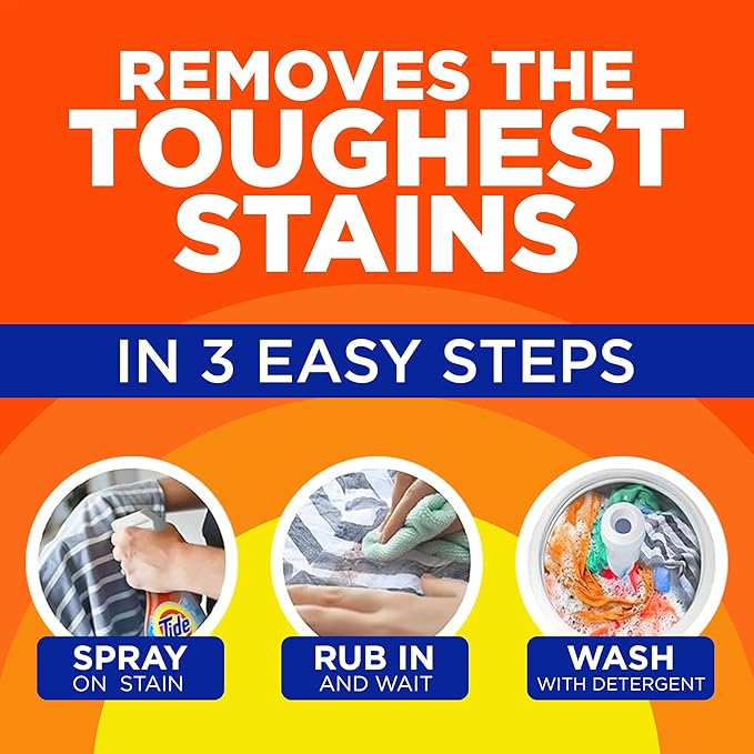 Tide Laundry Stain Remover with Oxi, Rescue Clothes, Upholstery, Carpet and more from Tough Stains, Stain Treater, 22 Fl Oz (Pack of 4)