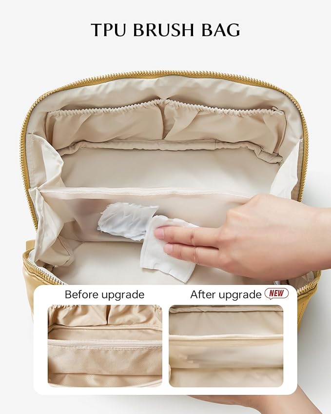 EACHY Travel Makeup Bag,Large Capacity Cosmetic Bags for Women,Waterproof Portable Pouch Open Flat Toiletry Bag Pattern Makeup Bag