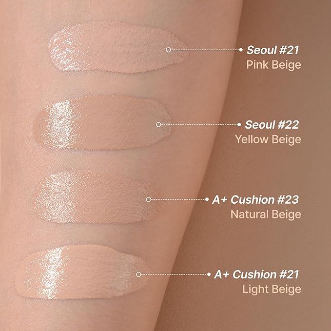 TROIAREUKE Seoul "Bridal" Cushion Foundation(#21, Pink Beige), Korean Cushion Foundation, K-Beauty, Hydrating, Long-lasting, Lightweight, Natural Finish, Anti-Aging, Moisture, Whitening, SPF 50+