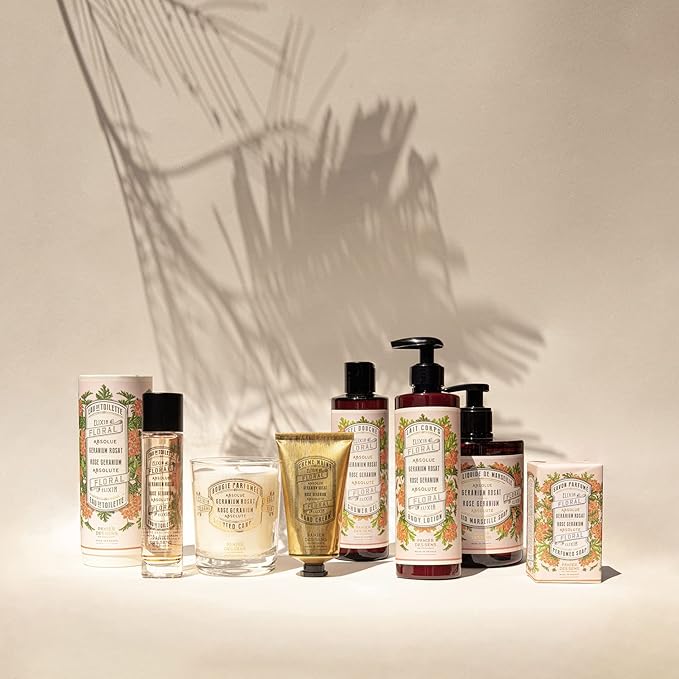 Panier des Sens - Small Hand Cream for Dry Cracked Hands β Rose Geranium Mini Hand Lotion for Dry Skin - With Sweet Almond and Olive Oil - Hand Care 97% Natural Ingredients - Travel Size 1 floz