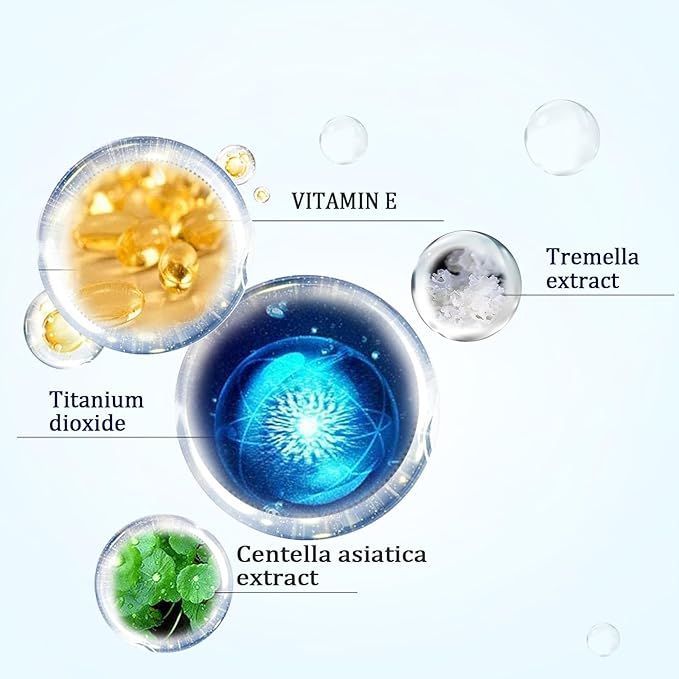 CC Cream Foundation Mushroom Head Air Cushion Face Makeup Moisturizing Concealer Waterproof Oil Control Long-Lasting Nude Makeup Even Skin Tone for All Skin Types(Ivory White)