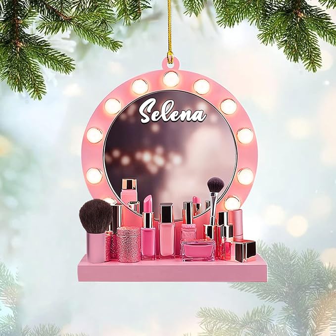 Personalized Makeup Tools Christmas Ornament 2024, Makeup Box Christmas Ornament Gift for Makeup Artist, Christmas Tree Decor for Makeup Shop, Gift for New Makeup Coworkers (MKH12)