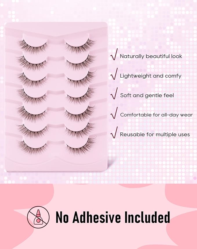 Frihappy Wispy Lashes Natural Eyelashes Fake Eyelashes Natural Lashes False Eyelashes Natural Eye Lashes Mink Lashes FRH-2