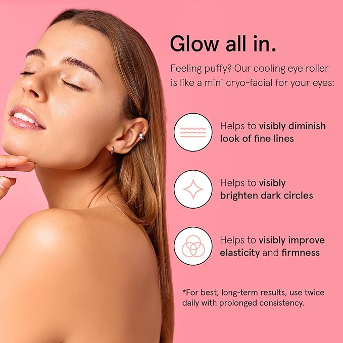 grace & stella Under Eye Brightener Roller - Airplane Travel Essentials - Travel Size Toiletries - Retinol & Caffeine Eye Serum for Puffiness, Dark Circles, Wrinkles - Vegan Skincare (15ml / 0.51floz)