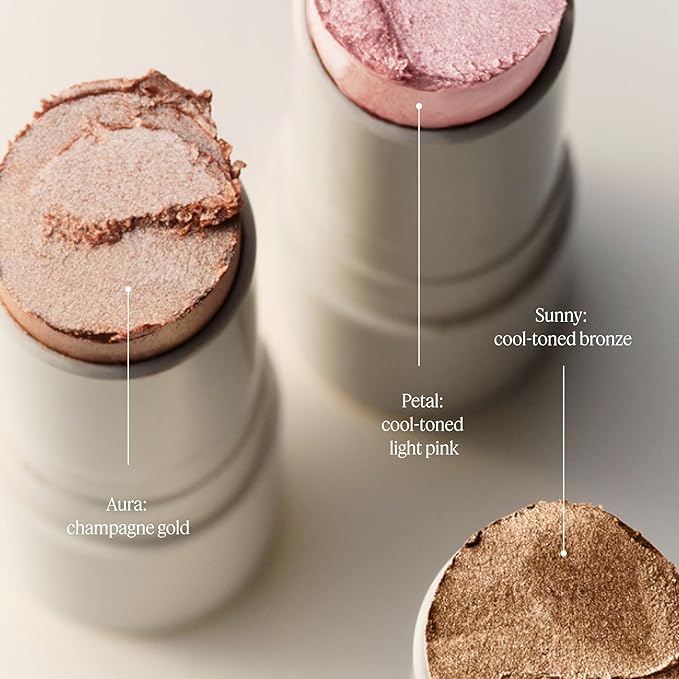 goop Beauty Glow Skin Highlighter Stick | Multi-Use Highlighter with Pearlescent Glow | Amino Acid & Micropearl Blend | Makeup and Skincare | Aura: Champagne Gold | 0.28 oz