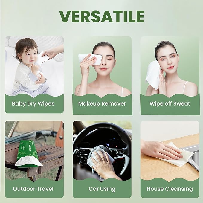 Ourmed Life Face Towels - Versatile Disposable Biodegradable Cloths for Sensitive Skin | Lint-Free Facial Towel for Cleansing, Skincare, Makeup Removal & Dry Wipes, 600 Count