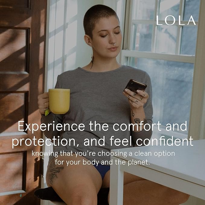 LOLA Organic Cotton Pads, 36 Count - Ultra Thin Pad with Wings, Cotton Organic Pads for Women, HSA FSA Approved Products Feminine Care, Heavy