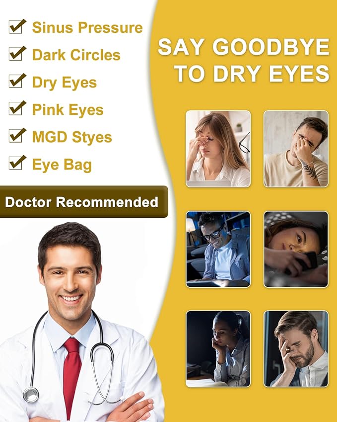 ProCIV 16 Packs Steam Eye Masks for Dry Eyes Heating Eye Mask Warm Compress for Eyes Relief Stress, Eye Fatigue Travel Essential Self Heating Moist Sleep Mask SPA Accessories