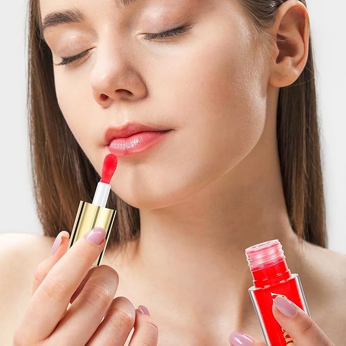 Dmsky Hydrating Lip Gloss Set 6 Pack, Tinted Lip Oil For A High-shine Finish, Nourishing Lip Plumper Gloss with Vitamin E, Non-Sticky and Vegan Color Lip Glow Oil