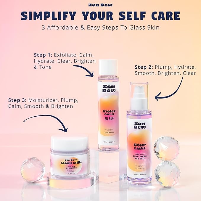 Moon Milk Snail Mucin Moisturizer Gel Cream 3.52 Oz - Blue Light Skin Protection - Korean Snail Mucin Serum Cream that Replenishes Moisture & Leaves Skin Brighter, Plumper, Soothed & Smooth