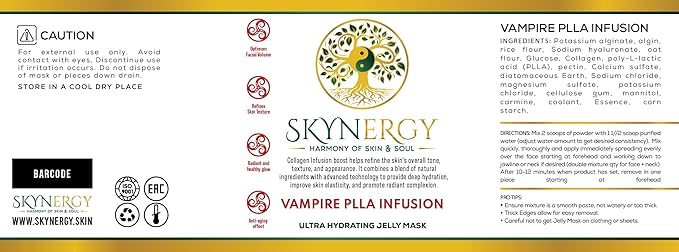 Vampire PLLA Infusion Jelly Mask | Professional Grade HydroGlo Jelly face Masks for facials professional|Skin Hydration| Radiance and Reduced Pigmentation |Vajafacial|12 Applications(30Fl Oz)