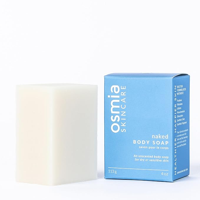 Osmia Skincare Natural Naked Body Soap | Nourish, Moisturize, Soften | Unscented, Sensitive Skin Safe | Clean Beauty For Healthy Skin (4 oz | 113 g)