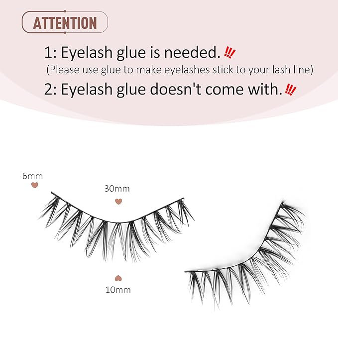 Onlyall Wispy Lashes Natural Flared False Eyelashes Fake Lashes DK70