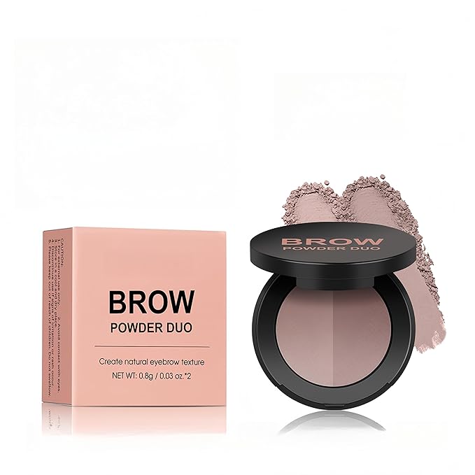 MAEPEOR Brow Powder Duo 6 Colors Natural Smooth Eyebrow Powder Professional Brow Contour Palette for Filler Defined & Sculpt (04 Ash Brown)