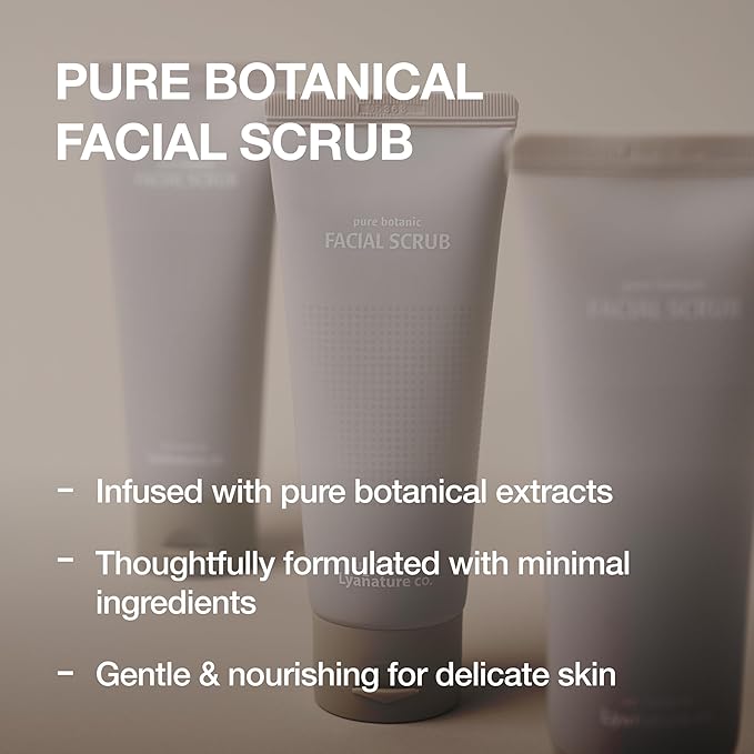 FACIAL SCRUB – Organic Koean Face Scrub, All Natural Face Wash & Exfoliating Cleanser for Sensitive Skin, Deep Cleansing & Dead Skin Remover, Non-Toxic & Paraben-Free (3.53 fl oz / 100g)