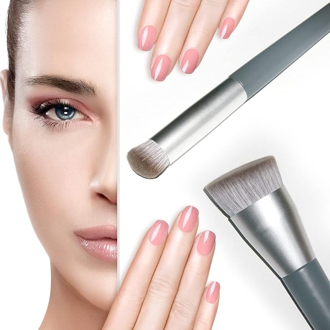 Foundation Makeup Brush Contour Concealer Large Powder Kabuki Perfect for Any Look Premium Luxe Plush Fibers Rounded Flawless Face Ideal for Liquid, Cream, Powder