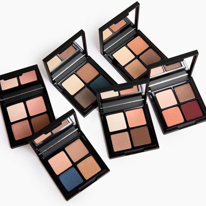Glo Skin Beauty Eye Shadow Quad | Expertly Matched Shades for A Custom Eye Statement, (Cool Glow)