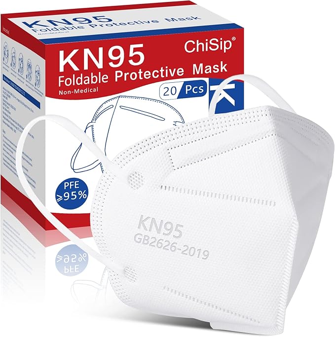 ChiSip Disposable Face Masks, 5 Layer Breathable Masks for Adult, Men, Women