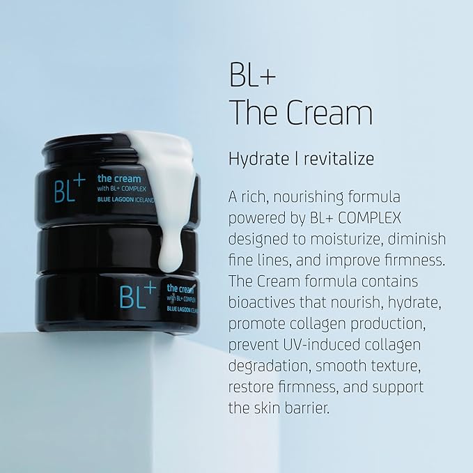 Blue Lagoon - BL+ The Cream Whipped Facial Moisturizer | Sustainable, Bioactive Luxury Skincare (Mini, 0.5 oz | 15 ml)