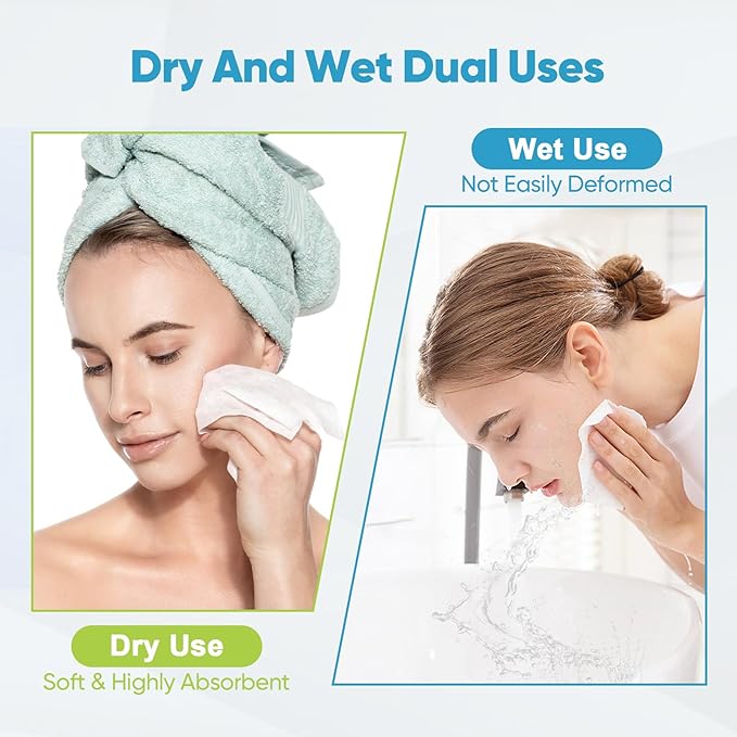 AlDEA Face Towels Disposable-600Ct, Face Towelettes for Sensitive Skin, Clean Facial Wipes for Makeup Removing, Facial Cleansing, Travel, Dry Wipes Face Cloths